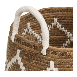 Set 2 cesti Altea in foglia di banana naturale e bianco off-white
