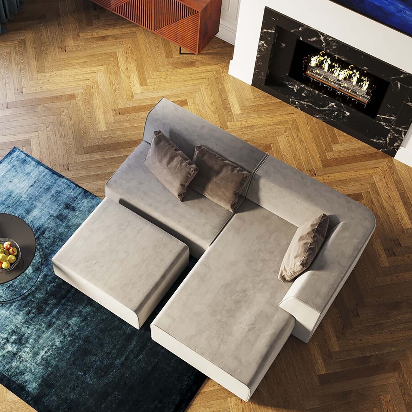 Assise centrale canapé Infinity gris Kare Design