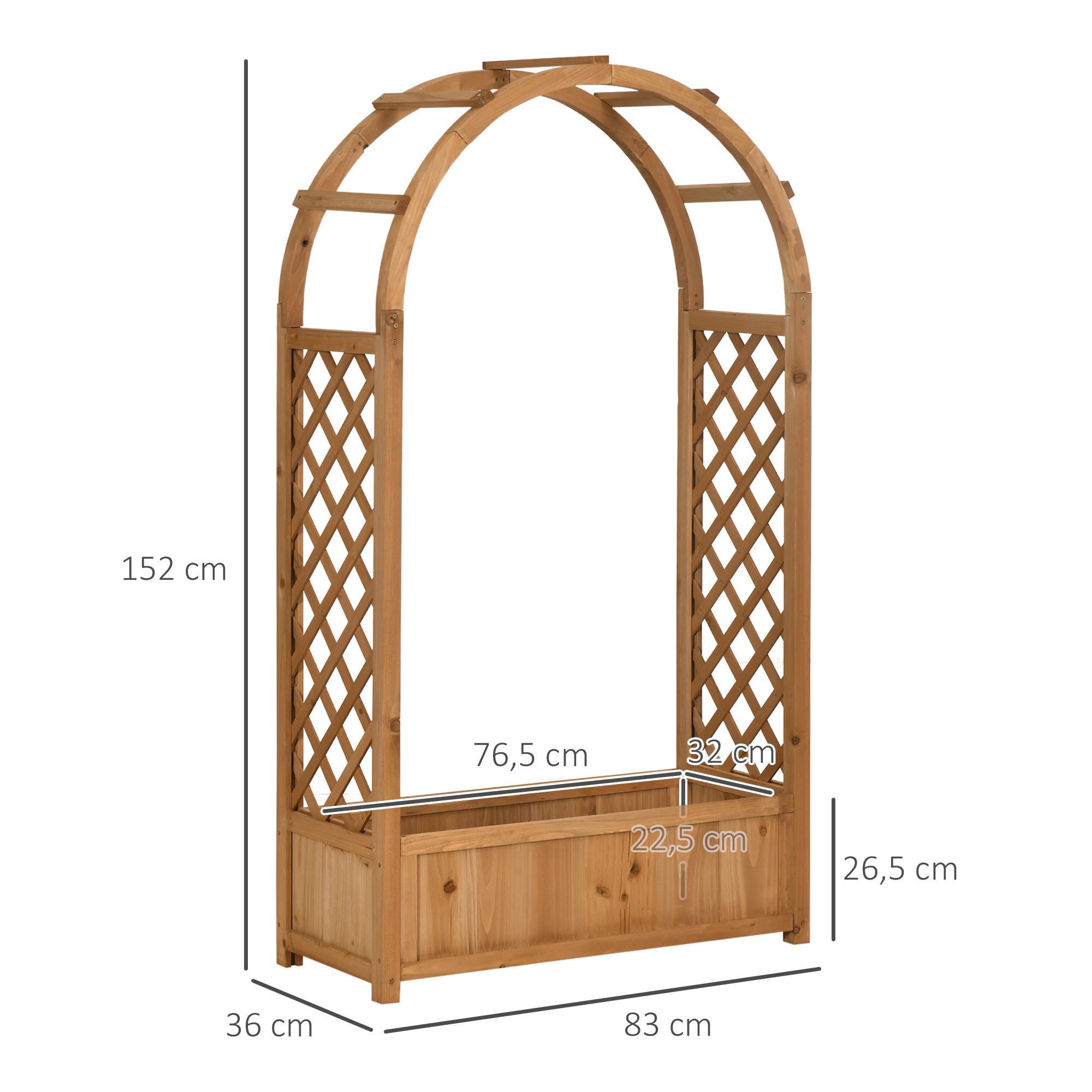 Jardinera Enrejado con Arco para Trepadoras Decoración en Jardín 83x36x152 cm