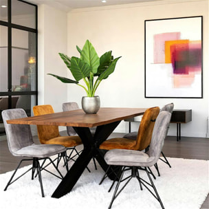 Table en chêne 200 cm bordures naturelles OKA