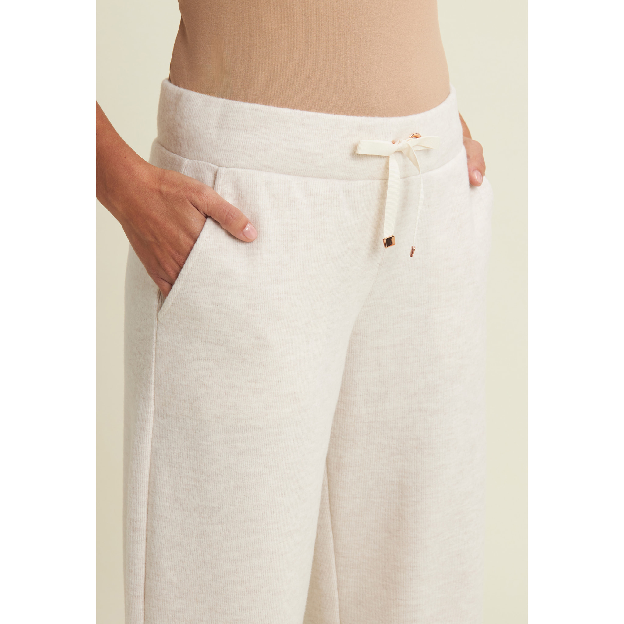 Pantaloni donna wide leg effetto tricot