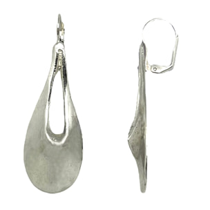 Pendiente ballestilla dormilona lágrima definida plata chapado