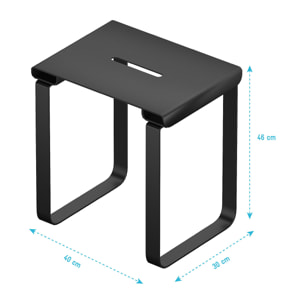 SIEGE DE DOUCHE EN INOX NOIR MAT - 40x30x46 cm