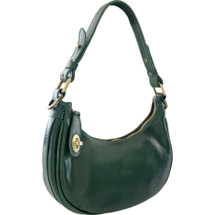 Borsa a Spalla Elegante Mezzaluna da Donna in Pelle Lucida