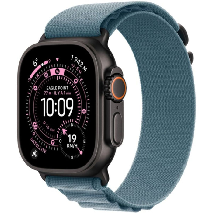 Bracelet APPLE 49 mm - Small  Alpine bleu clair - Noir