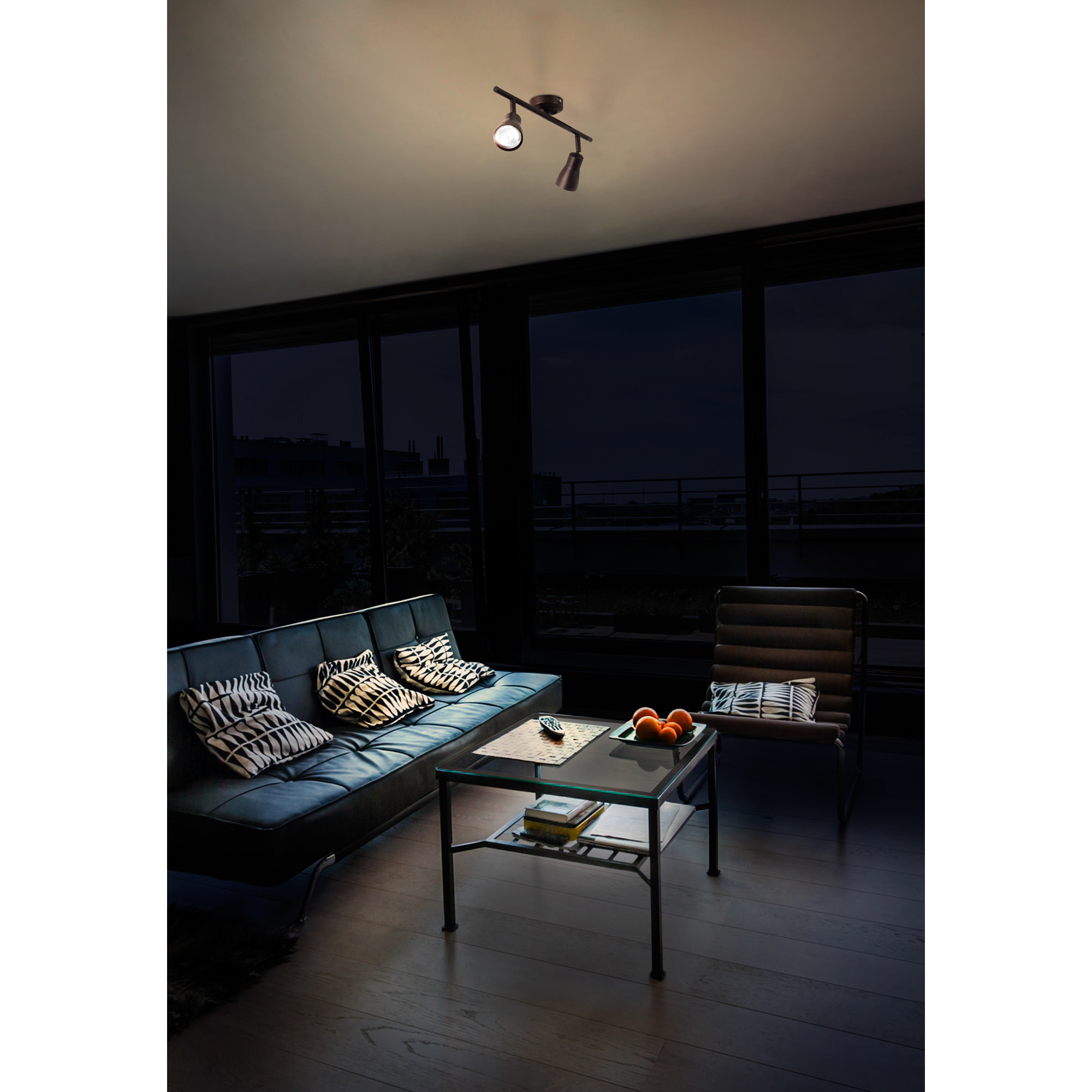 Forlight Proyector Ip20 Safran Double Gu10 8W Marrón 1099Lm