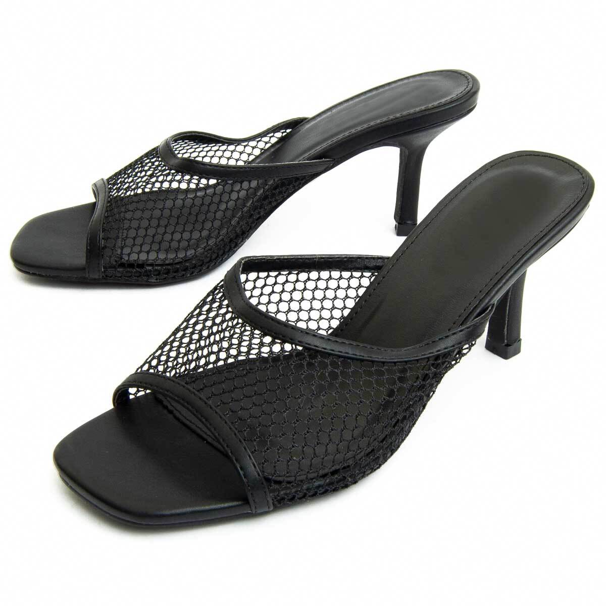 Sandalias de Tacón - Negro - Altura: 7 Cm