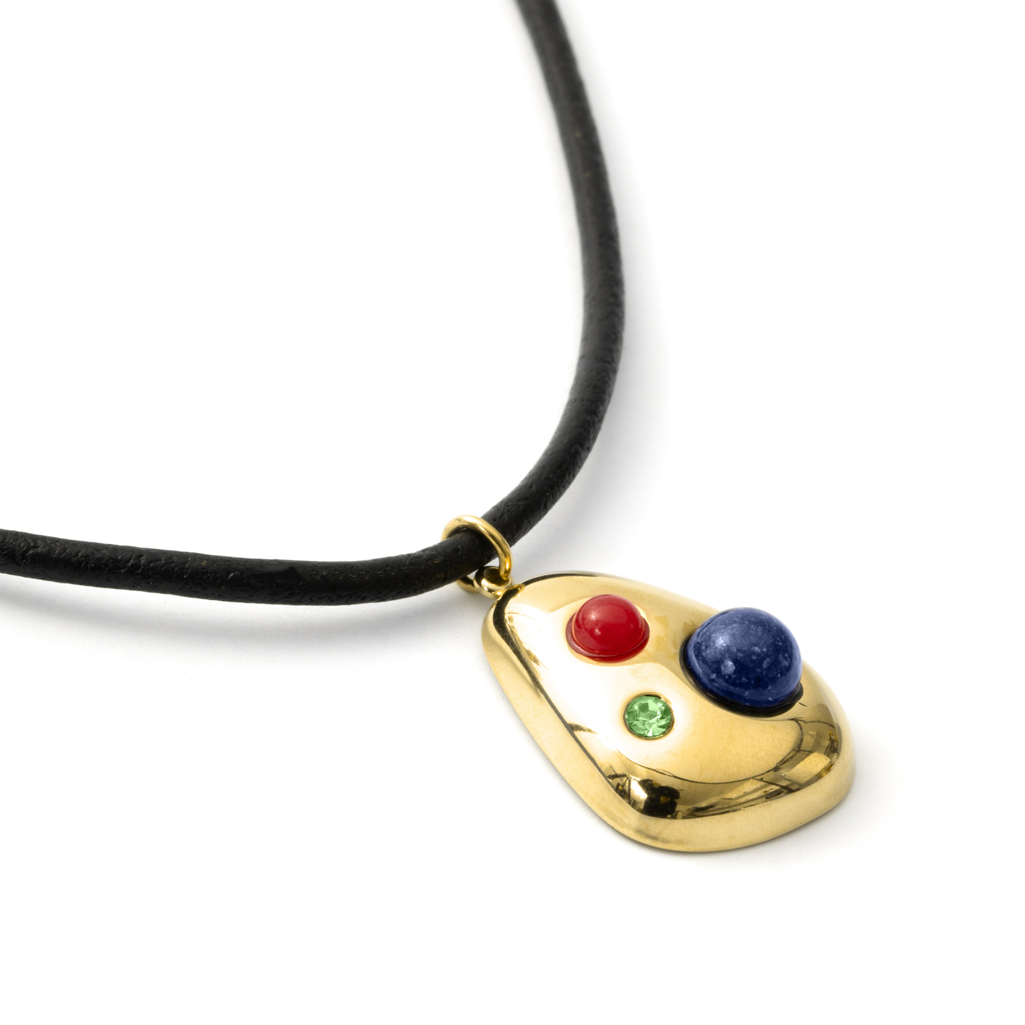 Collar de Multicolor Piedra Natural acabado en oro amarillo de 18k