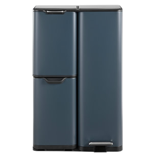 Poubelle de tri inox HAJA 60L 3bacs