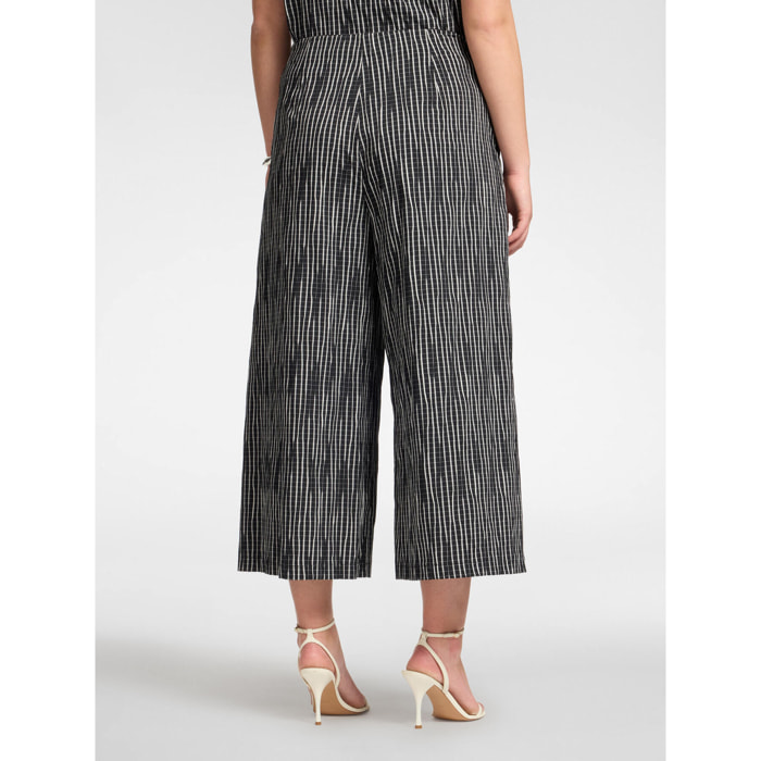 Elena Mirò - Pantaloni cropped plissé - Nero