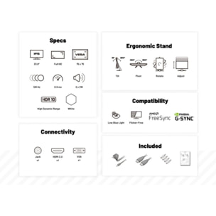 Ecran PC Gamer JAPANNEXT JN-IPS238G120F 24" Full HD 120Hz IPS AMD FreeSync