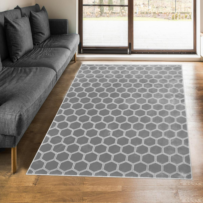 Tapis salon et chambre fait à la main en viscose motif scandinave MAQUI