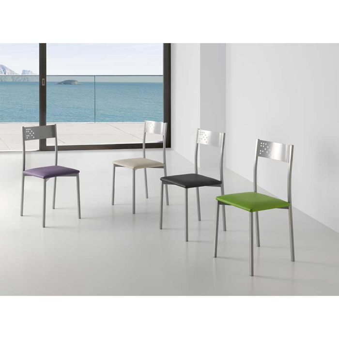 Set de 4 sillas – Polipiel y metal