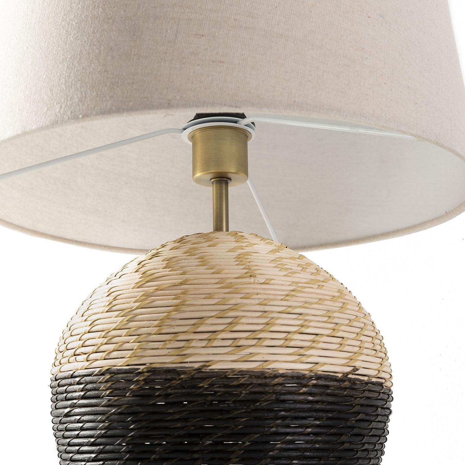 Lámpara de mesa de ratán natural, diámetro 40,5 cm
