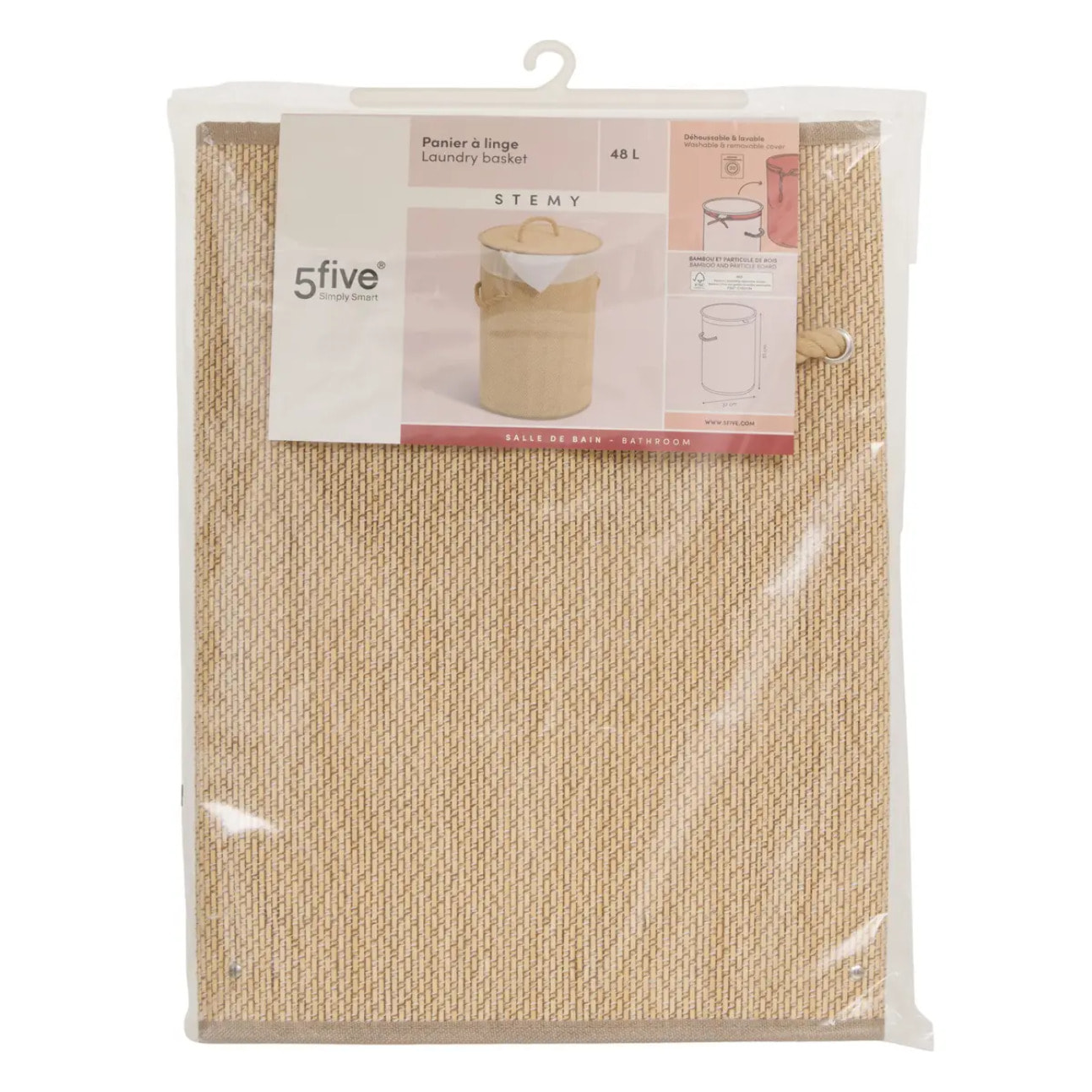 Panier à linge Stemy 60L blanc
