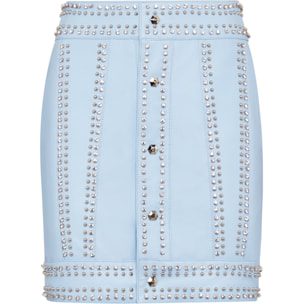 PHILIPP PLEIN Leather Skirt Short Crystal