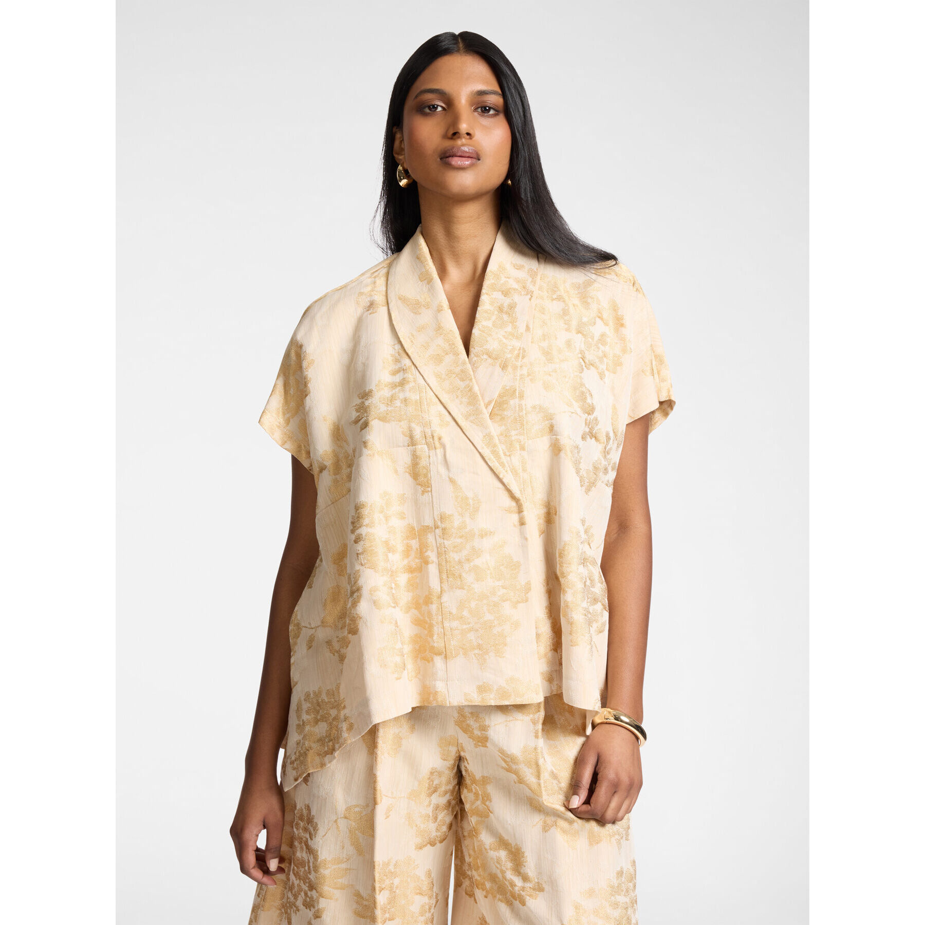 Elena Mirò - Caban jacquard laminato - Beige