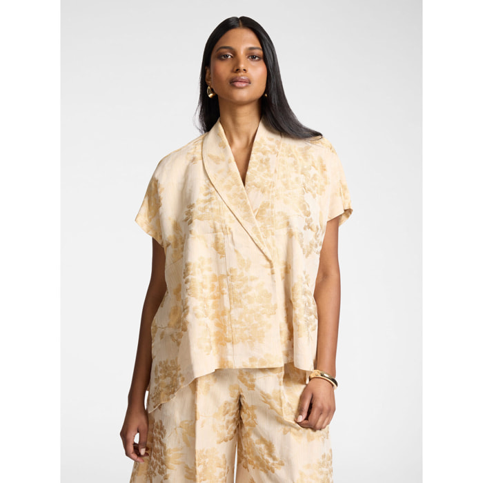 Elena Mirò - Caban jacquard laminato - Beige