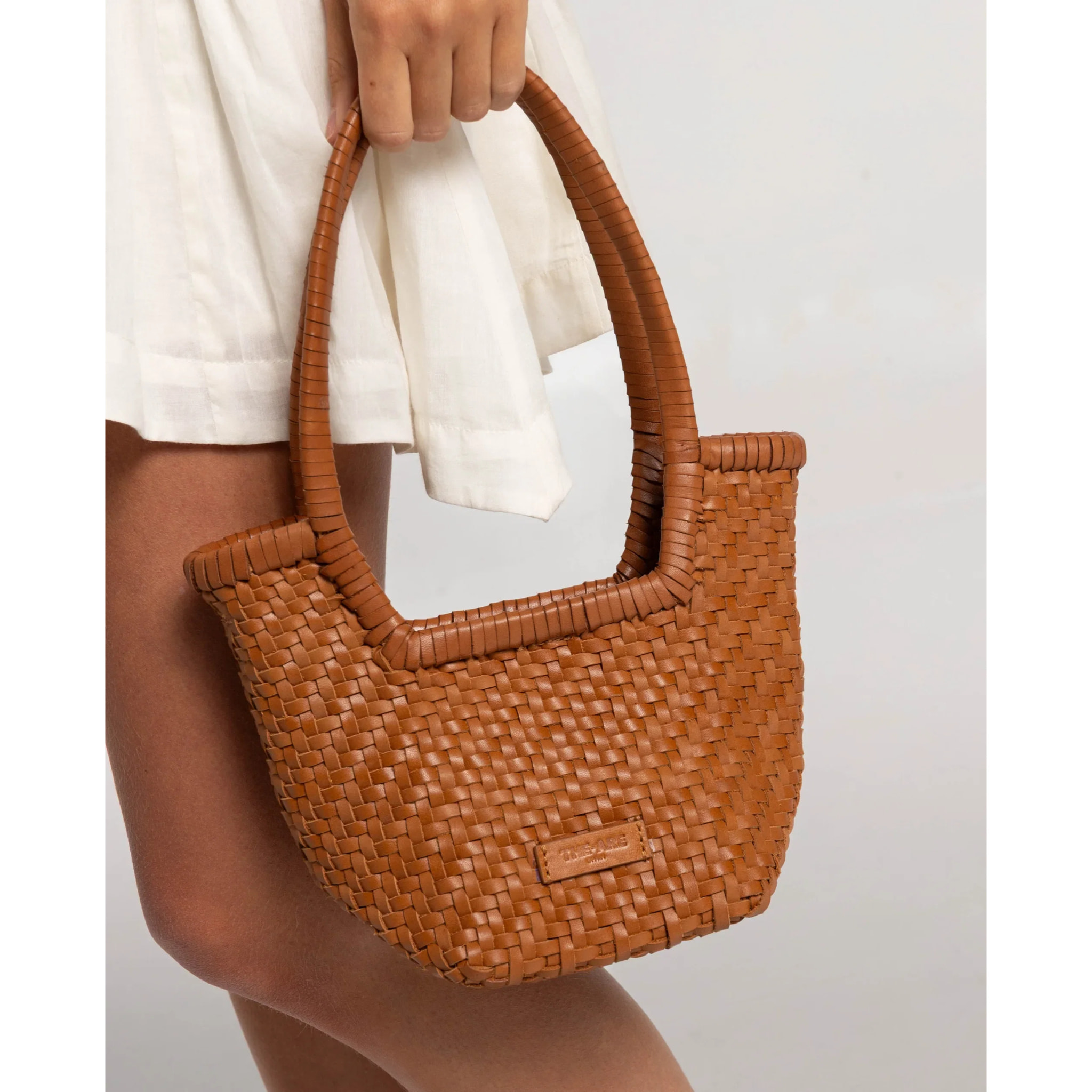 Bolso de mano de mujer de mano de piel trenzada