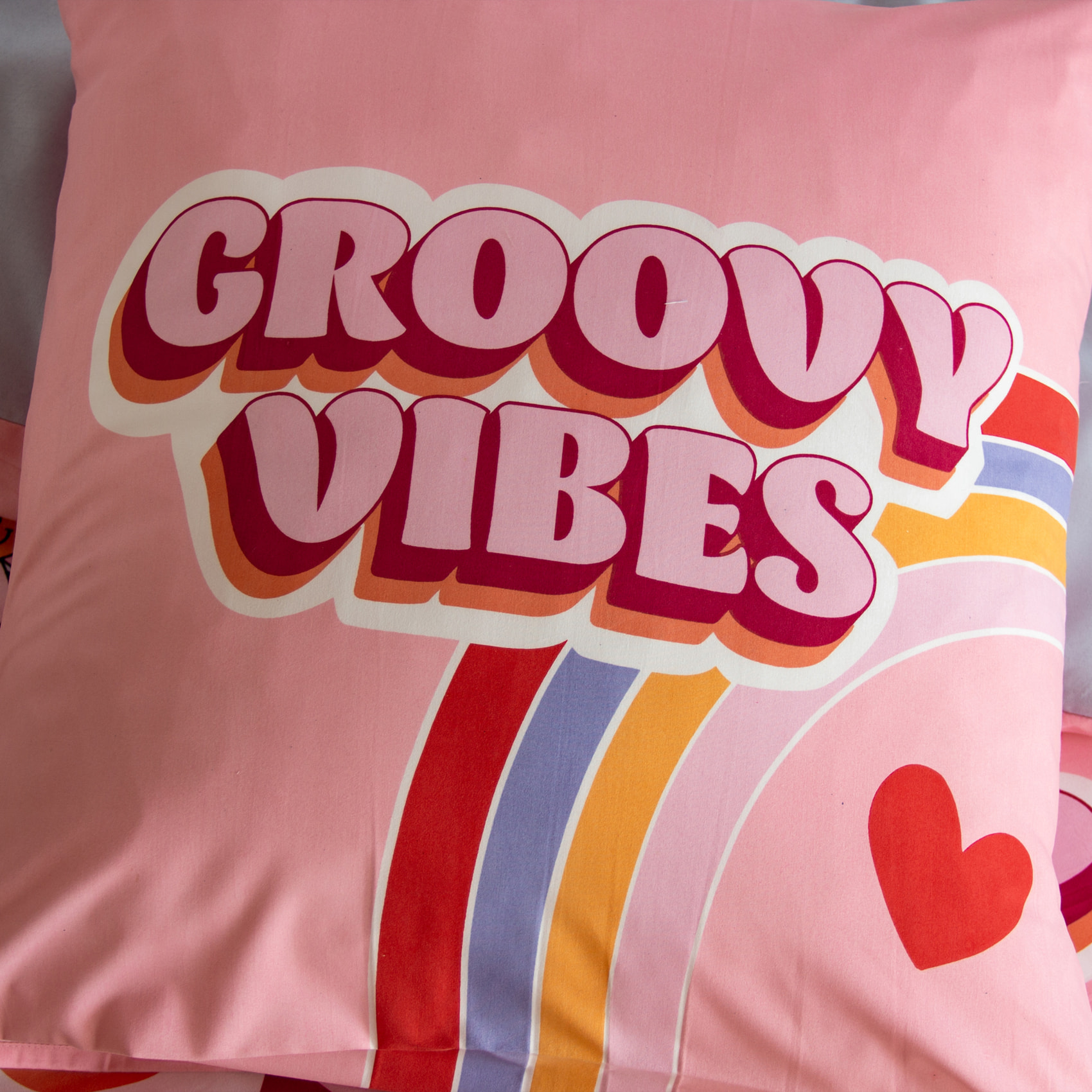 Parure de lit enfant Groovy Vibes rose - Rose