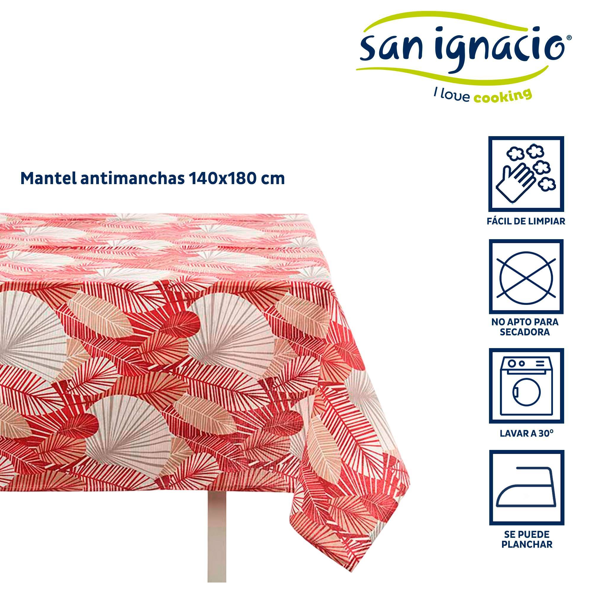 Mantel loneta antimanchas 140x180cm hoja colección kinvara