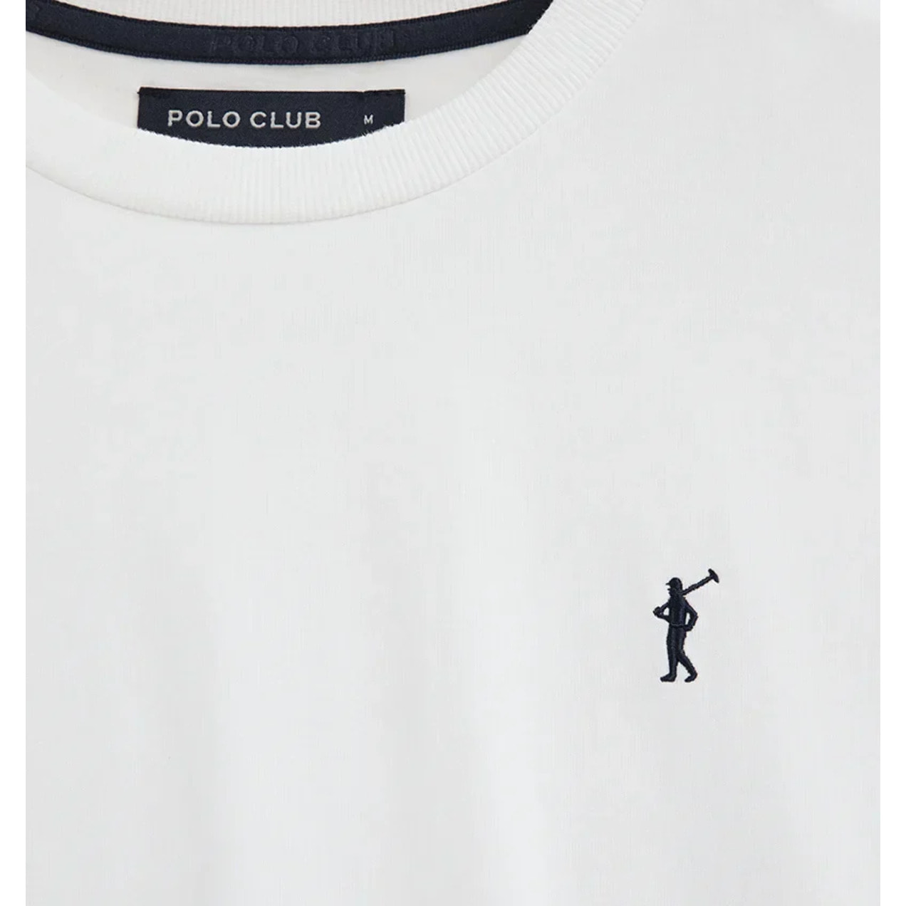 Maglietta bianca a maniche lunghe, fit dritto con ricamo Rigby Go