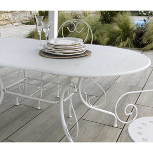 Tavolo New Old Vacchetti in metallo bianco crema ovale cm160x90h72