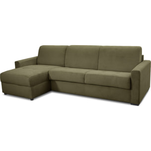 Canapé d'angle convertible express 5 places en velours côtelé - PALOMA