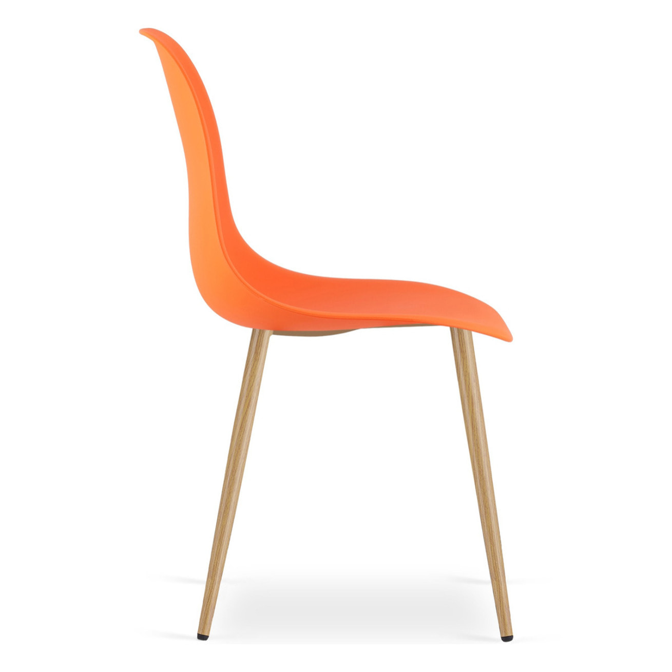 Set di 3 sedie da pranzo WAT arancioni con gambe effetto legno