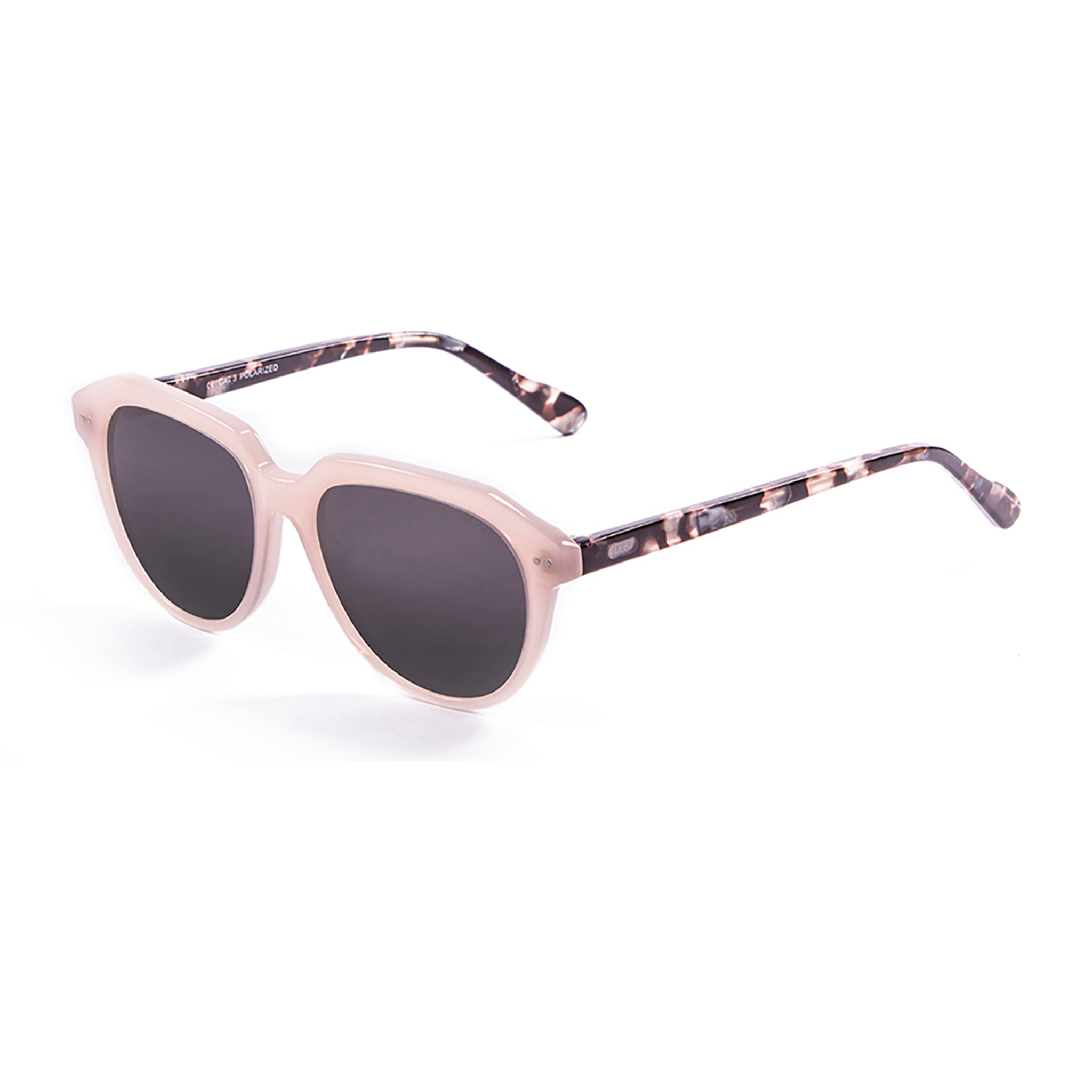 Gafas de sol OCEAN MAVERICKS - Blanco / Rosa esmerilado frente transparente brazo carey y líneas ahumada
