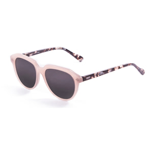 Gafas de sol OCEAN MAVERICKS - Blanco / Rosa esmerilado frente transparente brazo carey y líneas ahumada