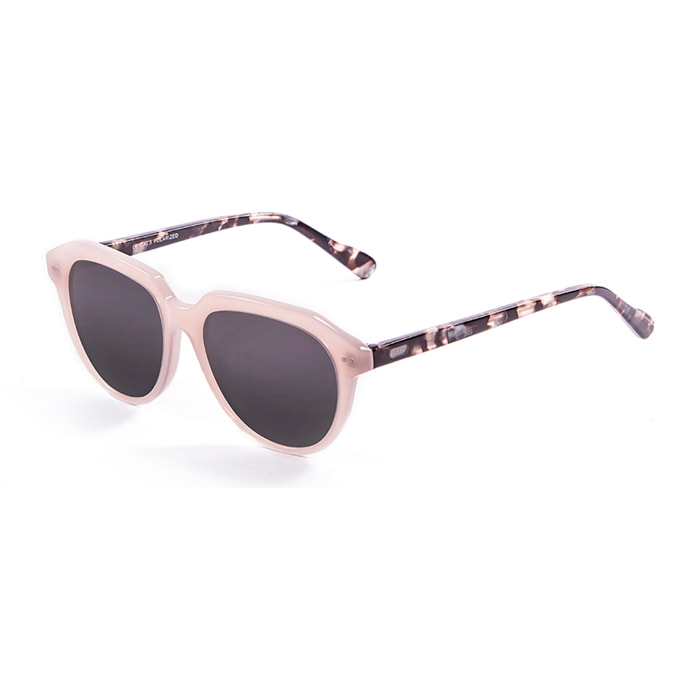Gafas de sol OCEAN MAVERICKS - Blanco / Rosa esmerilado frente transparente brazo carey y líneas ahumada