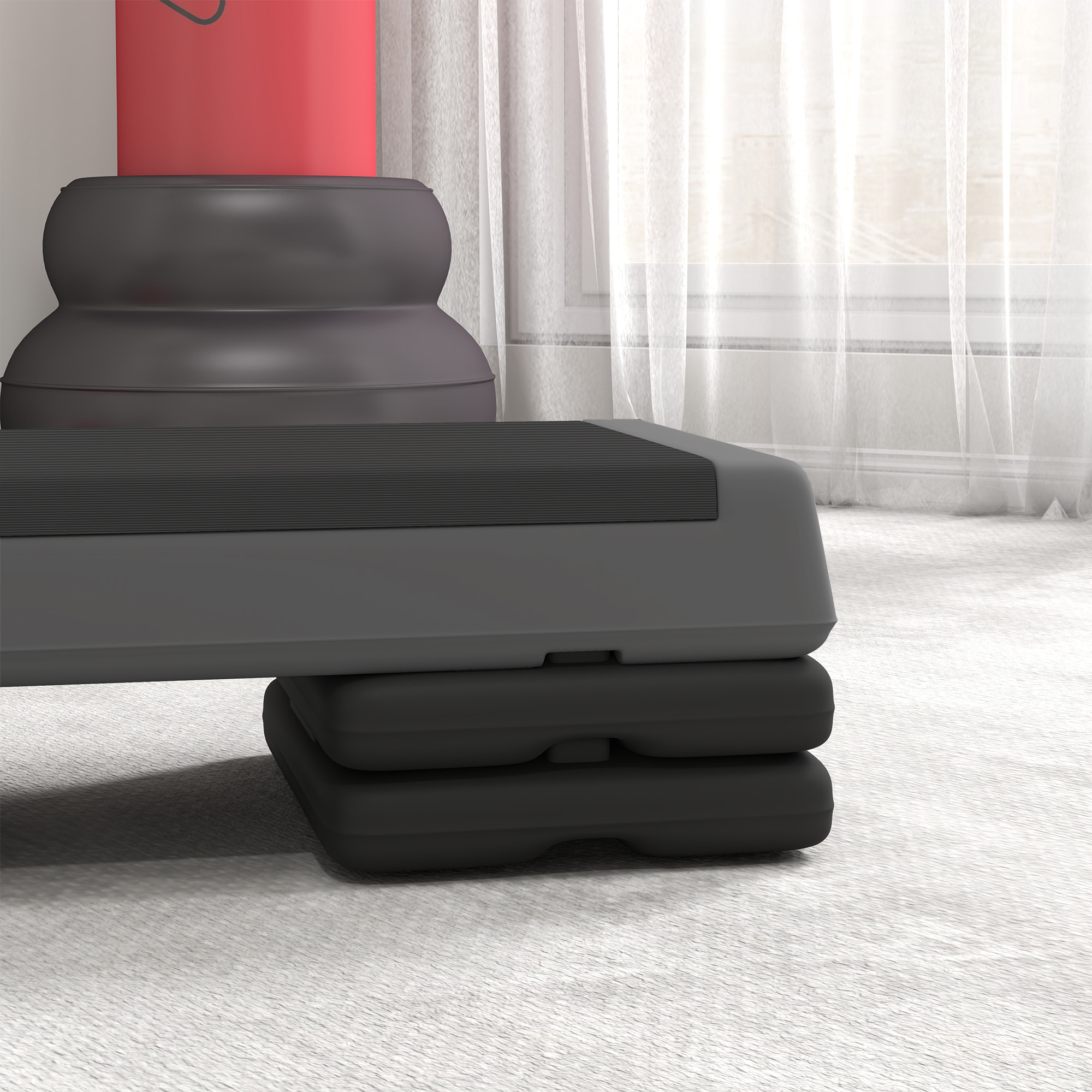 Stepper fitness hauteur réglable max. 250Kg gris noir