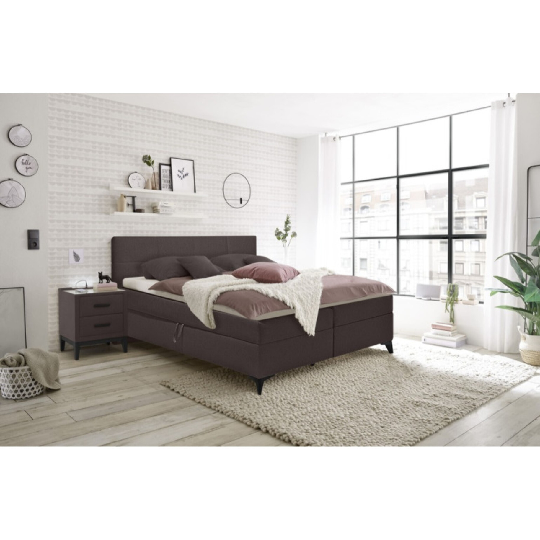 Lit boxspring 160x200 avec coffre - TRESSERVE