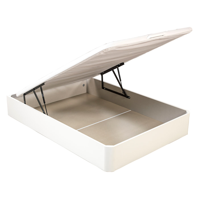 Canapé Abatible Altura 32cm Blanco Gran Capacidad Montaje en Domicilio y Retirada Usado Incluido Tapa 3D. 2 esquinas Redondeadas en Madera Alta Durabilidad · WHAT THE SLEEP