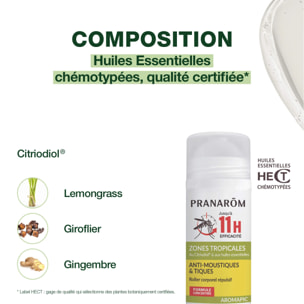 Pranarom - Roller corporel répulsif anti-moustiques & tiques - 75 ml