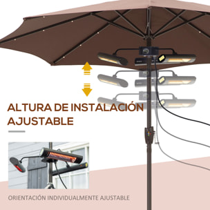 Calefactor Eléctrico Exterior con 3 Paneles 1000W con Control Remoto 87x75x22 cm