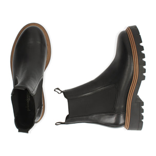 Chelsea boots nero/marroni in pelle