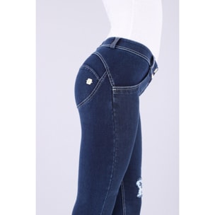 Pantalone WR.UP® skinny vita e lunghezza regular in jersey effetto denim