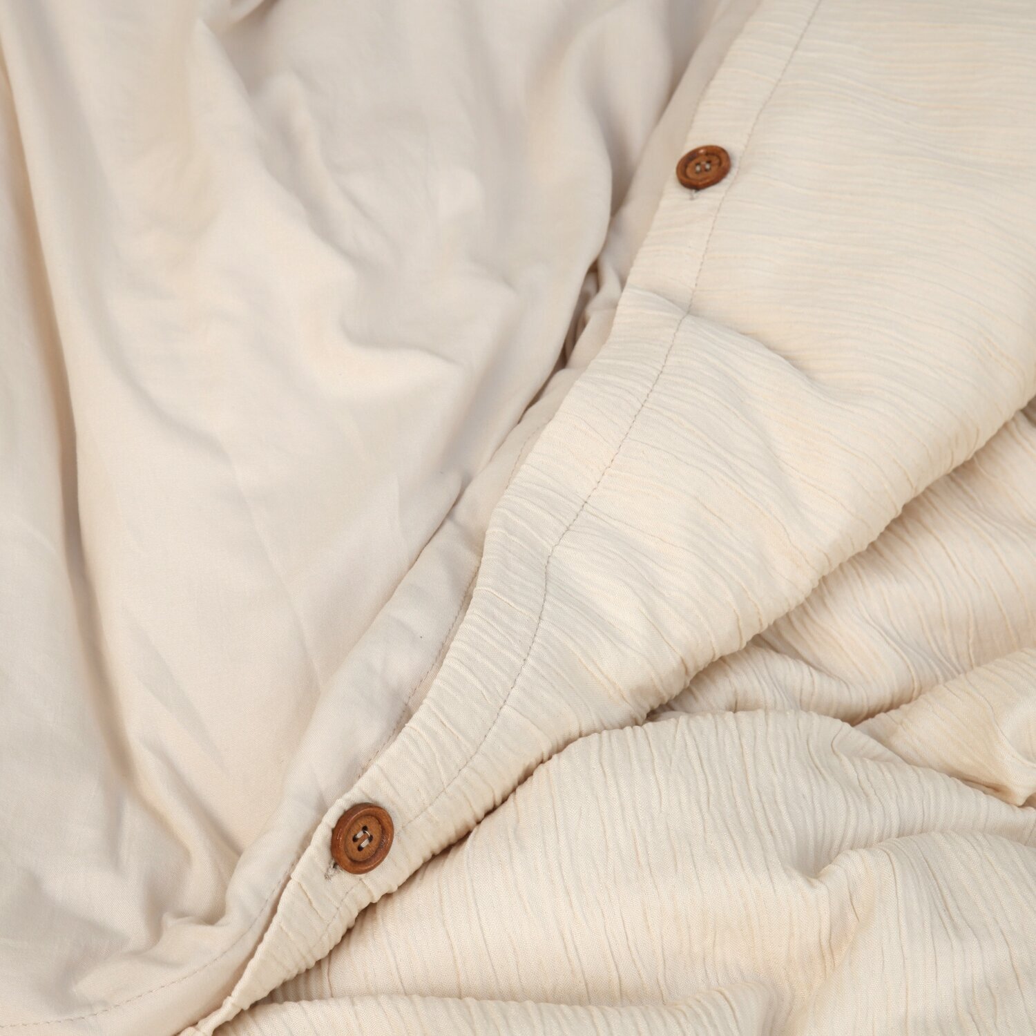 Parure housse de couette gaze de microfibre ecru naturel