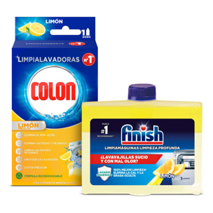 PACK LIMPIADOR LAVAVAJILLAS LIMÓN 250ML + LIMPIALAVADORAS COLON 250ML