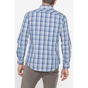 CAMICIA FANTASIA TINTO FILO CON COLLO BUTTON-DOWN