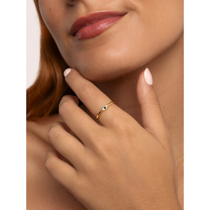 Anillo Ojo de Horus Baño Oro