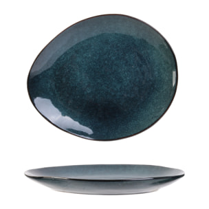 Assiette Galet 22x18cm Au Gres Du Temps Bleu