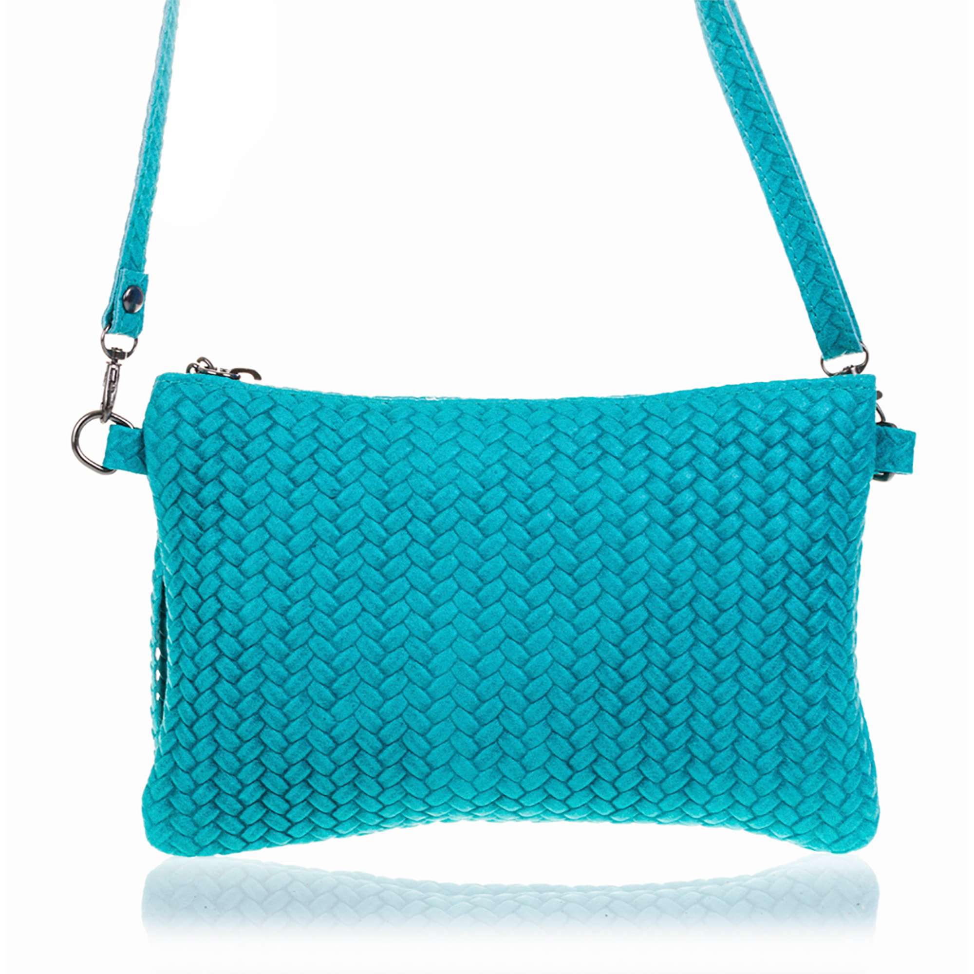 Oleggio Borsa a tracolla Donna.Pelle autentica Camoscio Stampa Spina di pesce