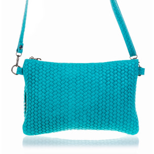 Oleggio Borsa a tracolla Donna.Pelle autentica Camoscio Stampa Spina di pesce