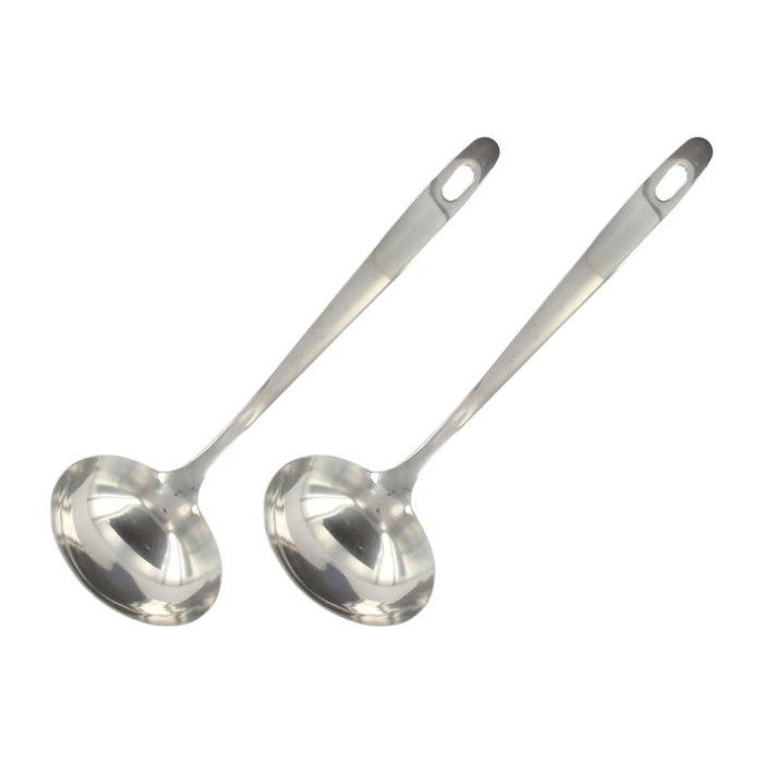 Ensemble de 2 Louches de cuisine inox 28 cm Fackelmann Oxford