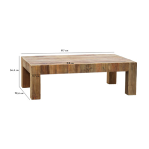 Table basse de 117 cm en bois massif de pin recyclé - ORIGIN