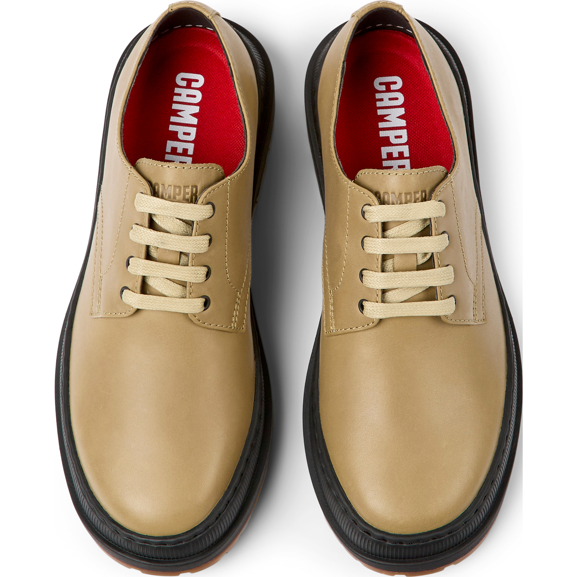 Zapatos de cordones - CAMPER Brutus - Beige - Cuero liso