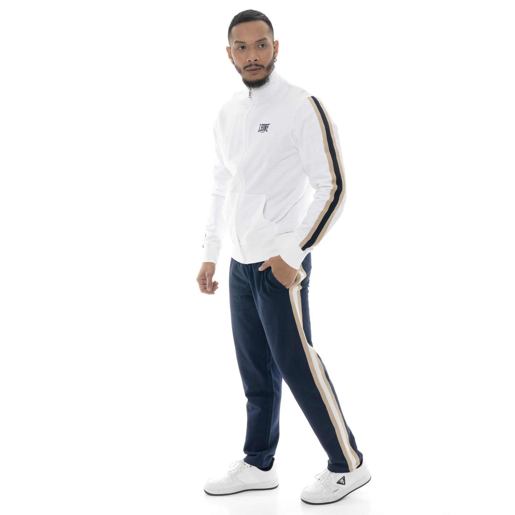 Tuta da uomo con colletto e zip in cotone non garzato Leone Easy